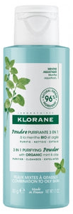 Klorane Polvo purificante 3 en 1 a la Menta Acuática 50 gr